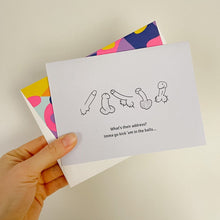 Load image into Gallery viewer, What's their address - penis card