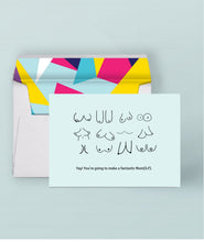 Load image into Gallery viewer, Funny pregnancy congrats with hand-drawn boobs on a sustainably sourced greeting card. Caption: "Yay! You're going to make a fantastic Mom(ILF)."
