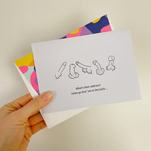 Load image into Gallery viewer, What&#39;s their address - penis card
